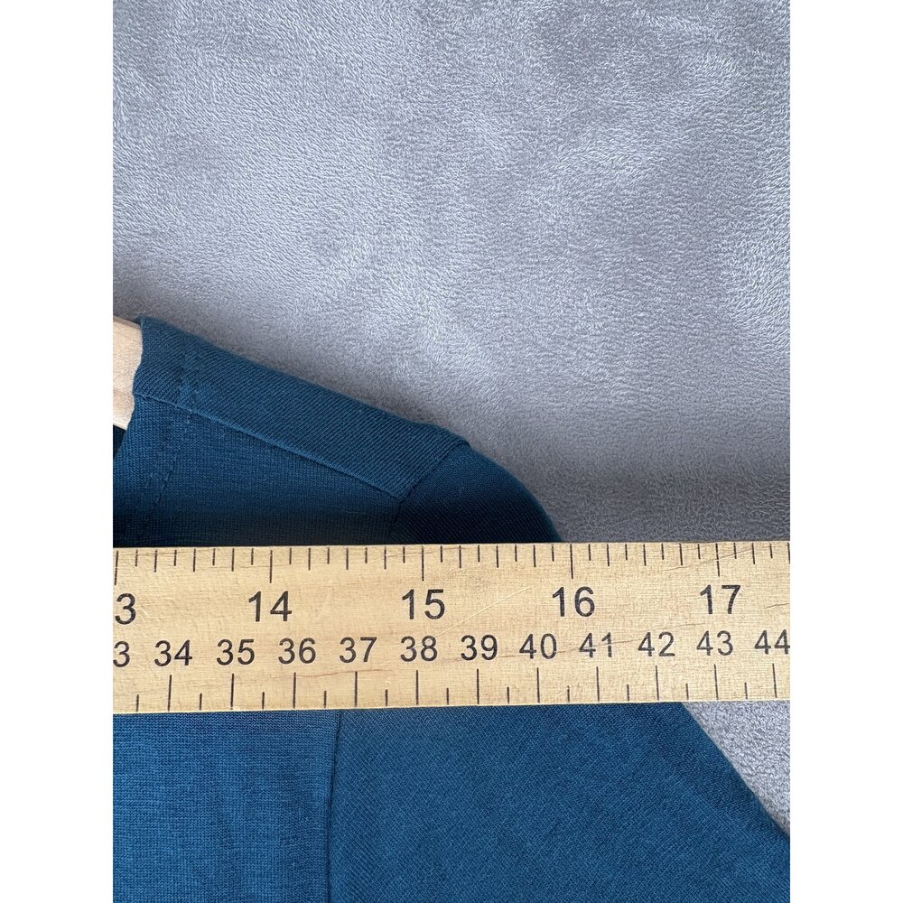 Eileen Fisher Long-Sleeve A-Line Dress Size L Teal - Picture 8 of 10